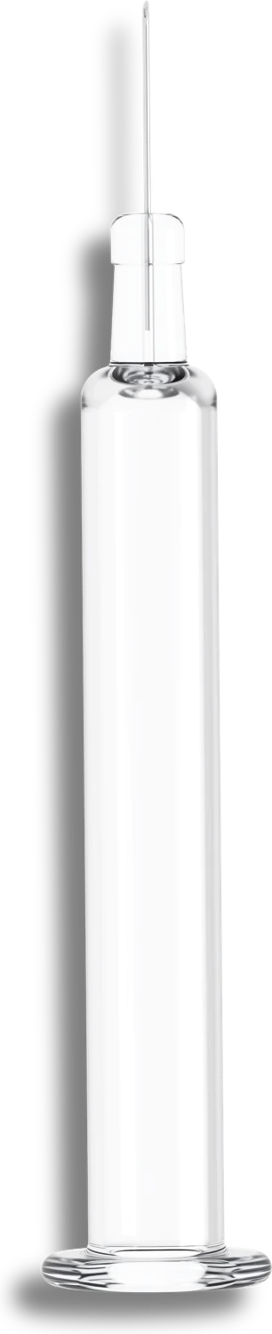 Staked needle ready-to-fill glass syringe