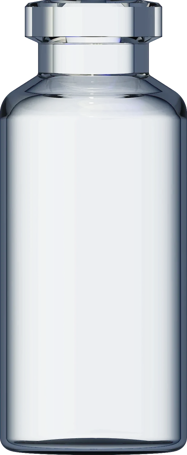 Clear crimp neck pharmaceutical glass vial