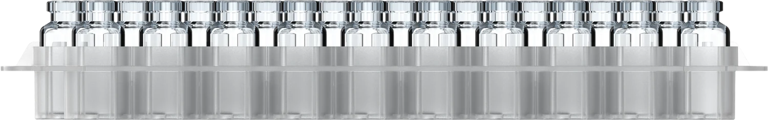 KAISHA Pharma 2R to 4R sterile glass vials in a ready-to-use nest
