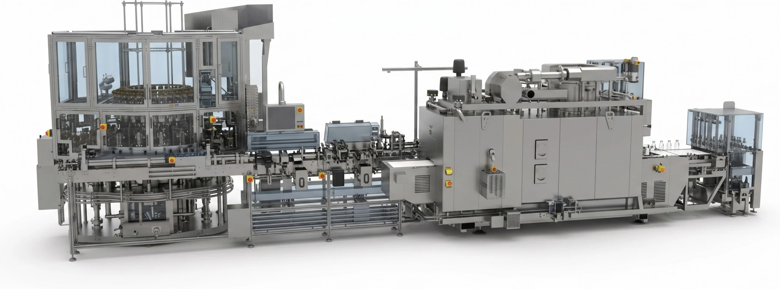 KAISHA Pharma cartridge manufacturing line — glass forming, annealing, inspection, surface treatment, finishing, final inspection and packaging